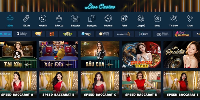 Sòng bài trực tuyến đa dạng chủ đề